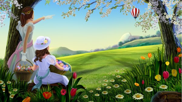 Сказочная Поляна с цветами