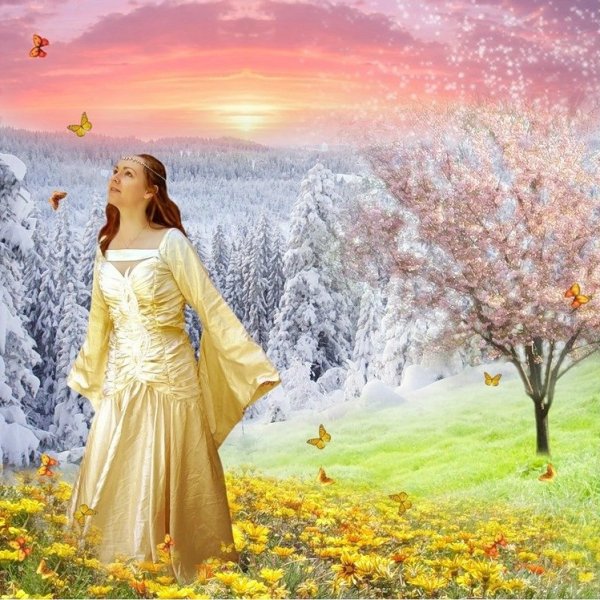 Девушка зима Весна