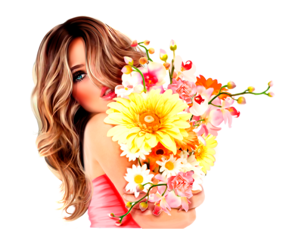 Силуэт лица девушки в цвете