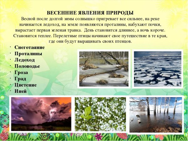 Весенние изменения в природе 2 класс