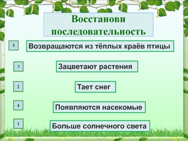 Сезонные изменения весной