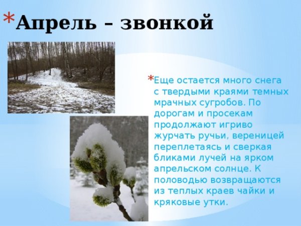 Изменения в живой и неживой природе весной 2 класс окружающий мир
