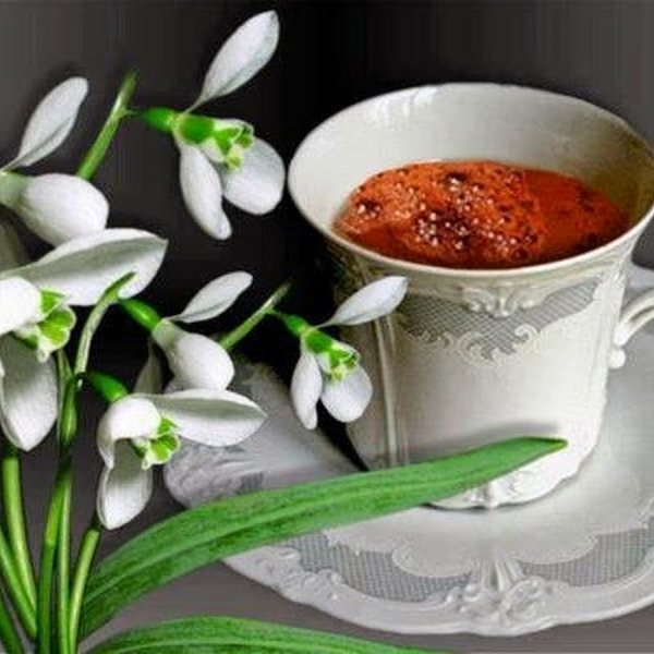 Утро подснежники кофе