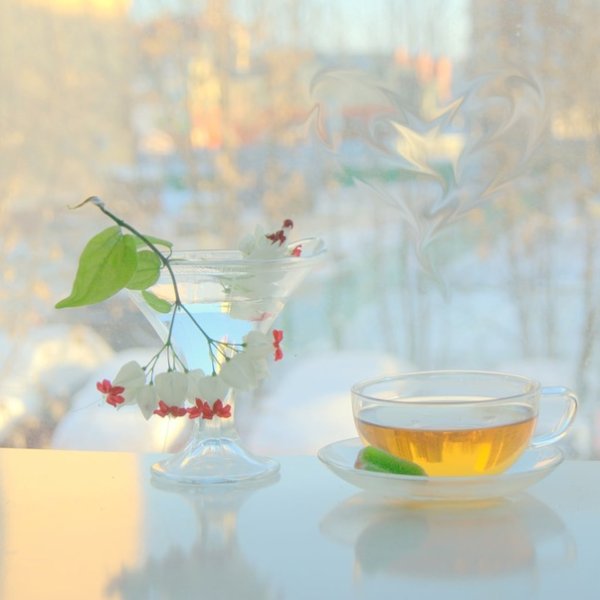 Тюльпаны и чашка кофе