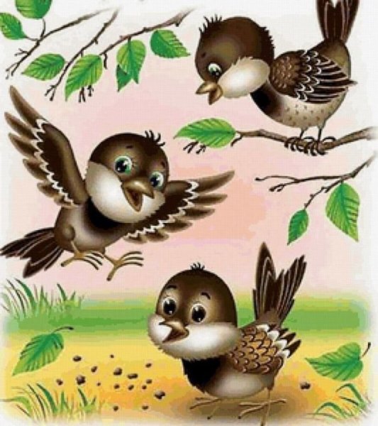 Воробей рисунок