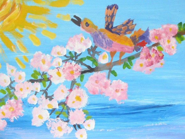 Весна акварелью для детей