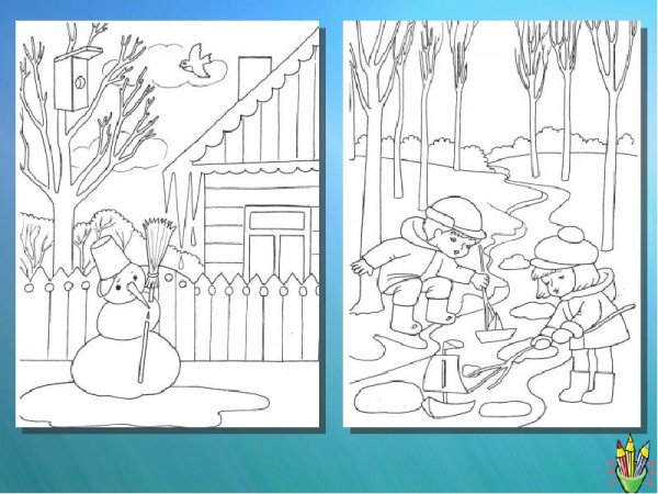 Раскраска Весна для детей