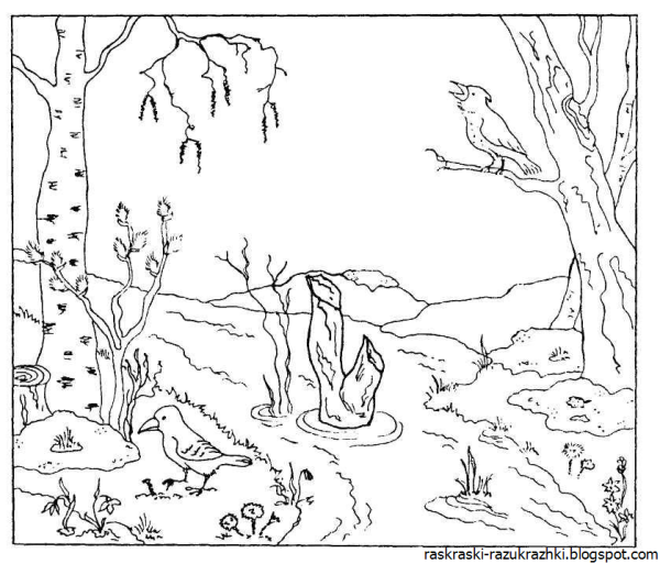 Раскраска Весна для малышей