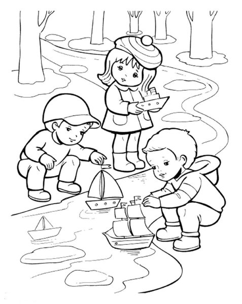 Весенние раскраски для детей