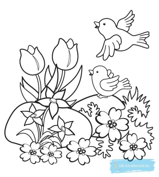 Весенние раскраски для детей