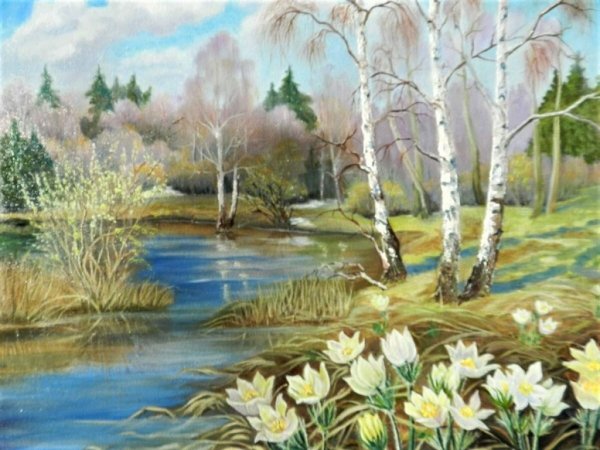 Летний пейзаж живопись Елена Самарская