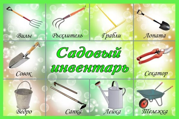 Садовые инструменты названия для детей