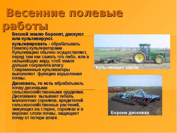 Весенние сельскохозяйственные работы
