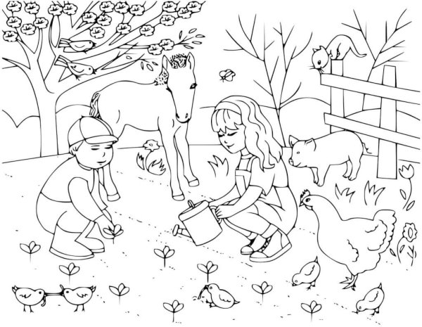 Труд весной