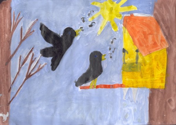 Рисование перелетные птицы