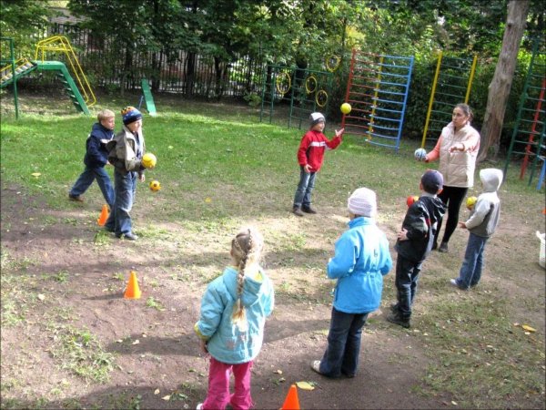 Прогулка на свежем воздухе в детском саду