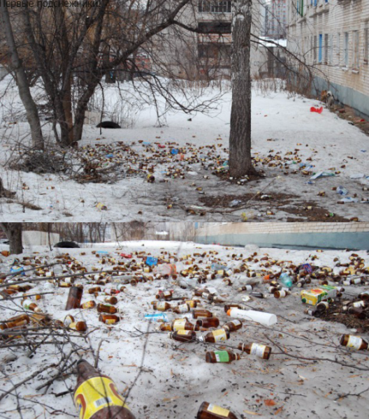 Весна в России мусор