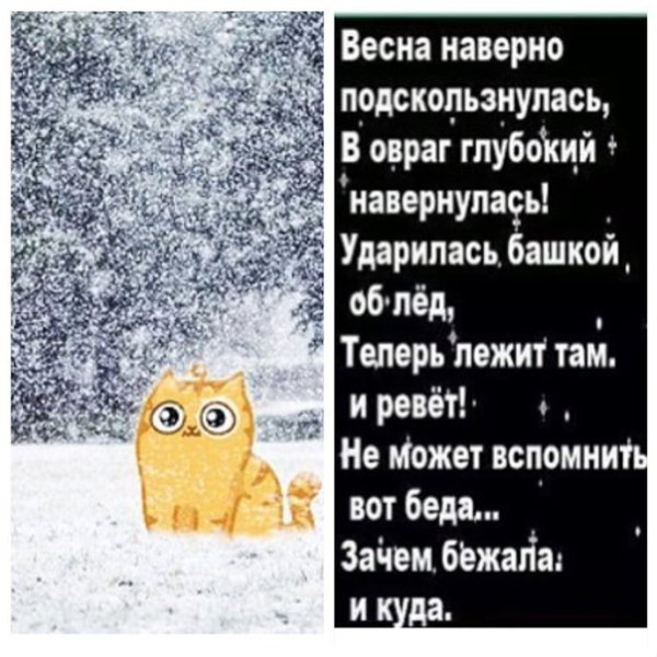 Весна наверно подскользнулась