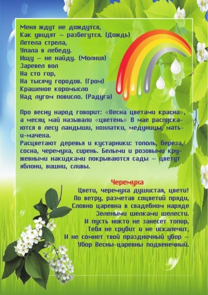 Плакат Весна для детского сада