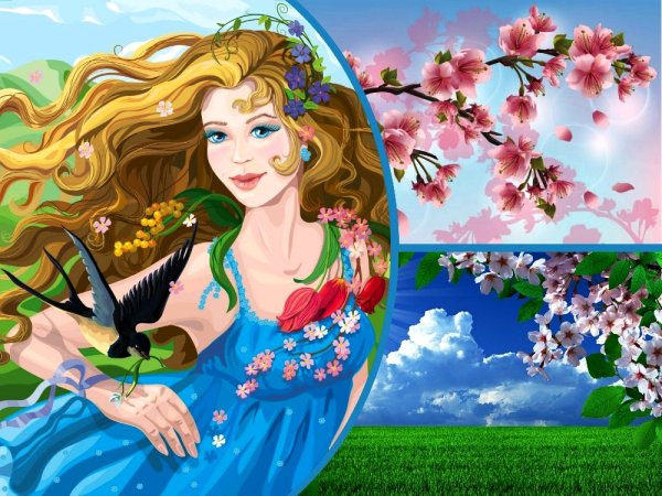 Девушка Весна для детей