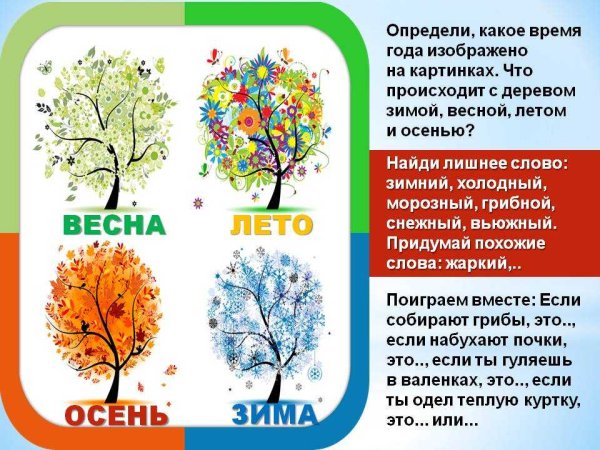 Времена года названия