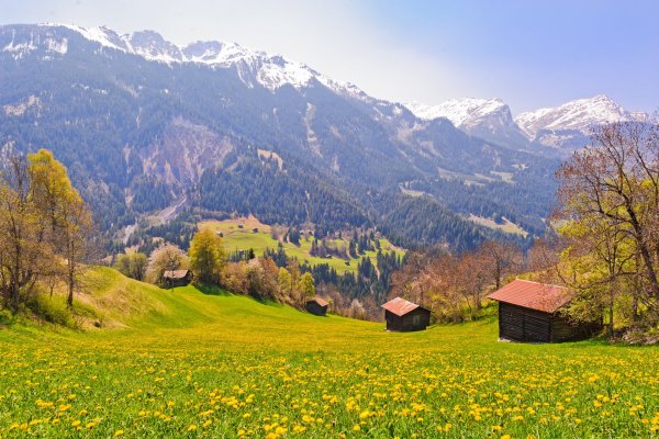 Швейцария горы Альпы деревня