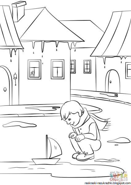 Раскраски для детей Весна пришла