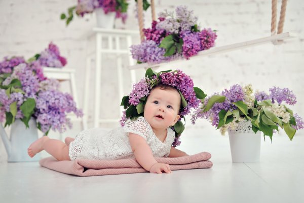 Цветочная фотосессия для детей