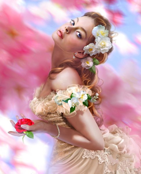 Девушка с цветами