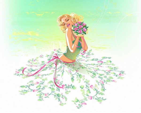 Девушка Весна рисунок