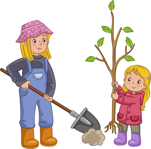 Уборка листьев в детском саду