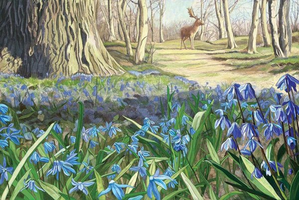 Пейзаж с подснежниками
