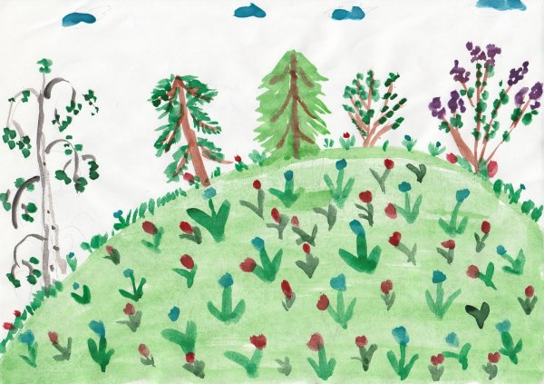 Рисование весеннего пейзажа