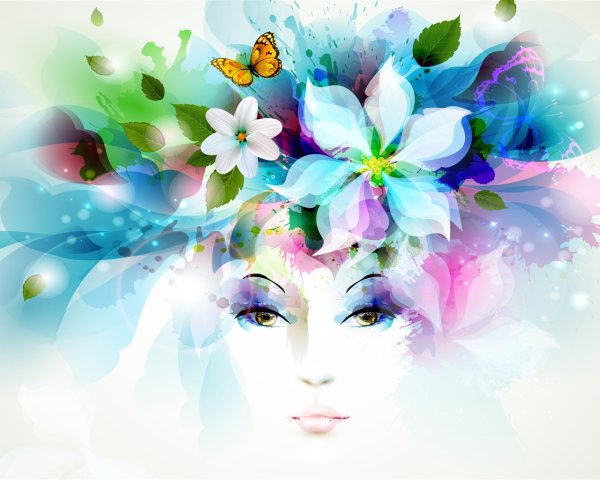 Фотообои Фея и бабочки