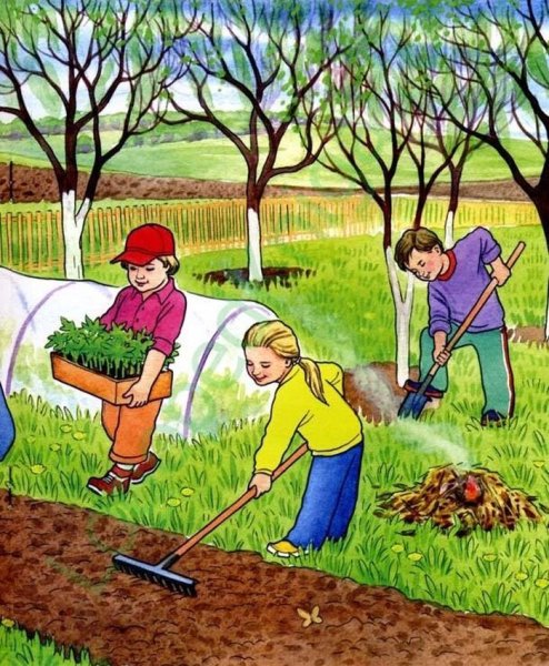 Тема труд людей весной