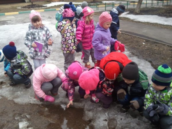 Весенняя прогулка в детском саду