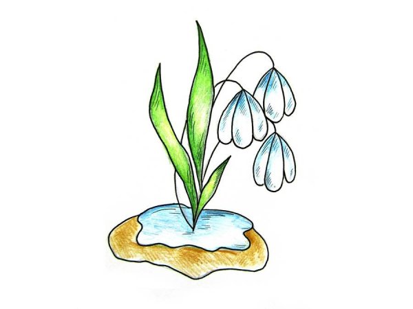 Весенние рисунки для срисовки карандашом