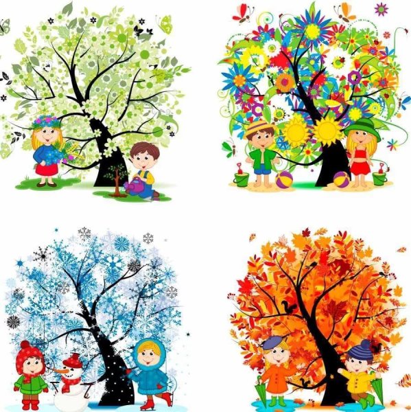 Пейзажи по временам года для дошкольников