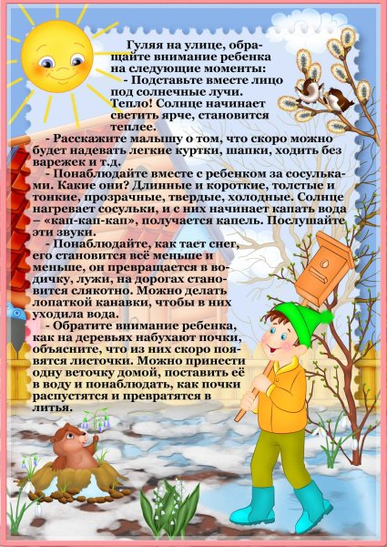 Советы для родителей Весна