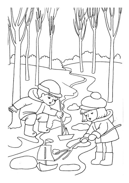 Раскраска. Весна