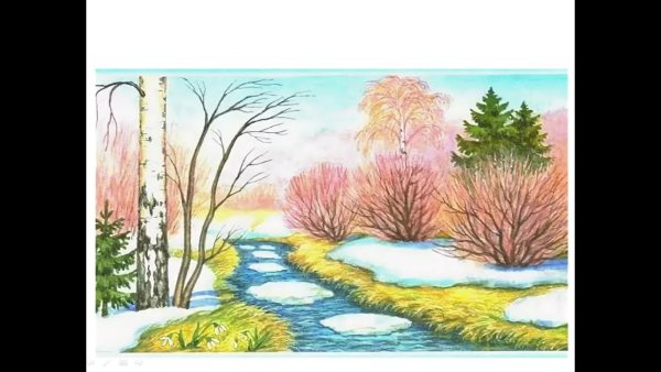 Мультяшная Поляна с подснежниками