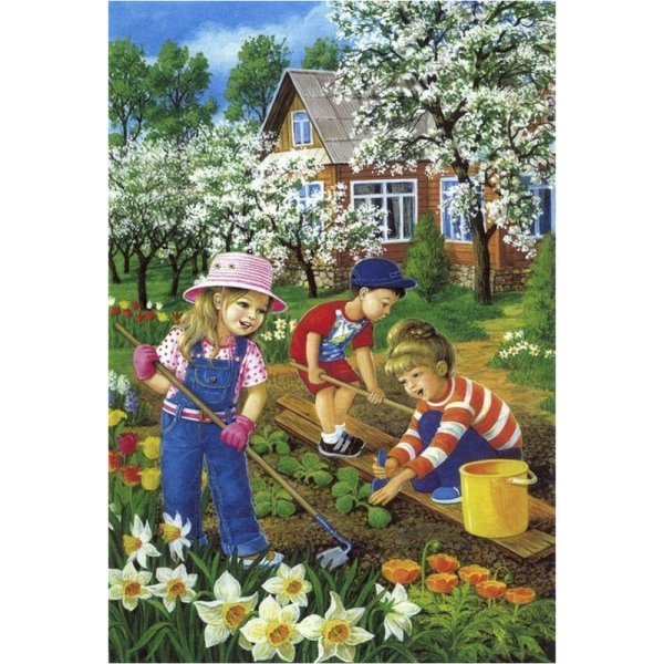 Труд людей весной