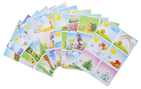 Карточки с явлениями природы по временам года