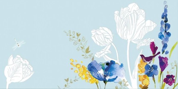 Цветочный орнамент на прозрачном фоне