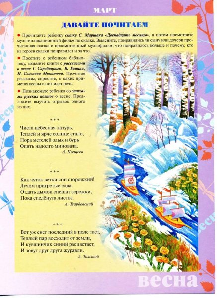 Весна в родительский уголок