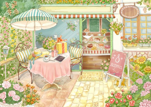 Летнее кафе рисунок