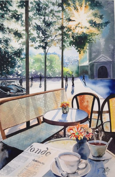 Осеннее кафе иллюстрации