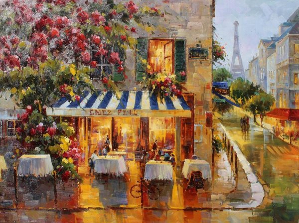 Париж улочки кафе