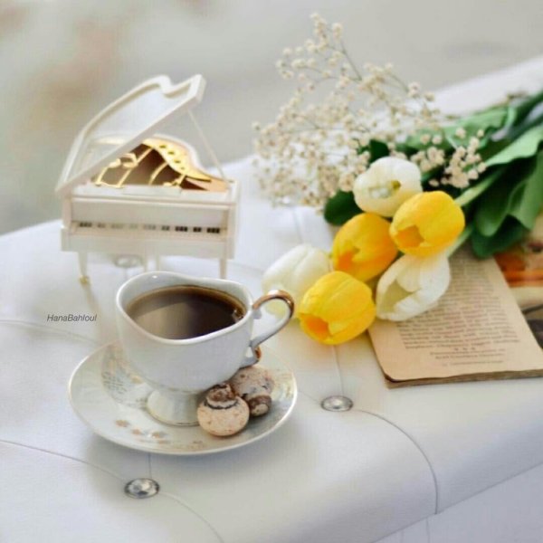 Кофе с сиреневыми цветами