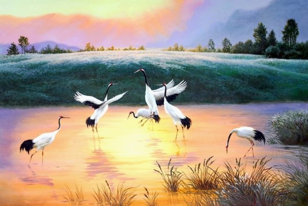 Канг Юнг Хо художник картины Журавли